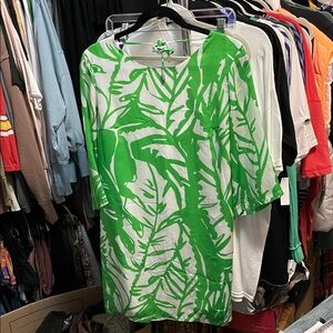 Lilly Pulitzer Green and White Midi Dress